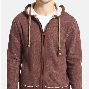 Jeremiah 'Cassius' Full Zip Hoodie M Burgundy NWT